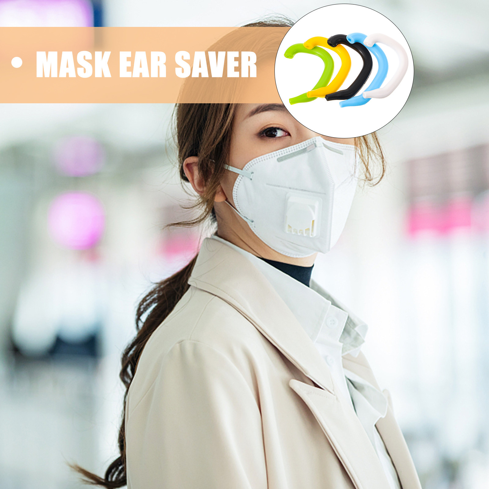 Mask Ear Saver Strap - Lot de 5 protège-oreilles en silicone