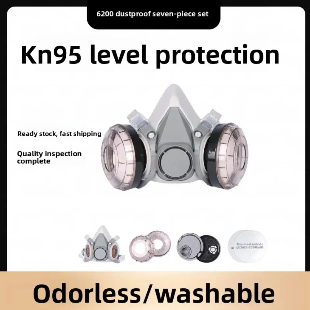 Respirator Half Face - Demi-masque respiratoire réutilisable 6200 anti-poussière et